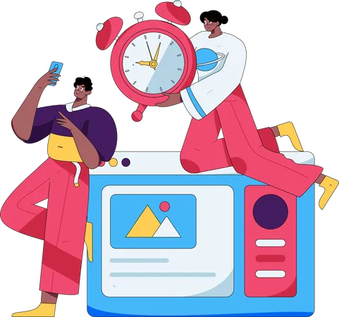 Employees manage to complete their project on time  Illustration