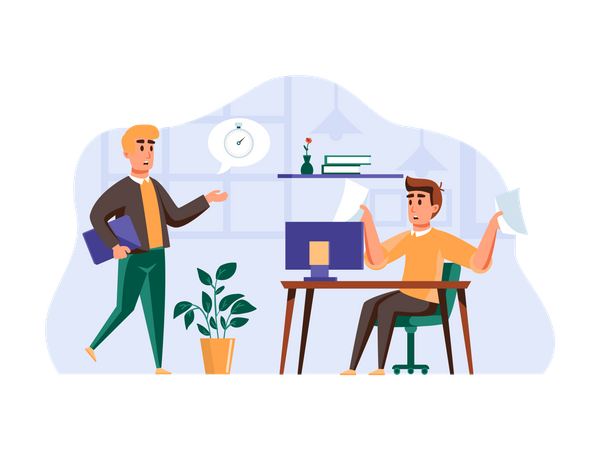 Employees managing task  Illustration