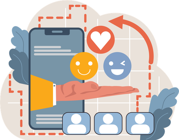 Employees online support  Illustration