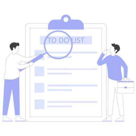 Employees prepare to do list for business  Illustration