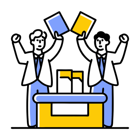 Employees presents in meeting  Illustration