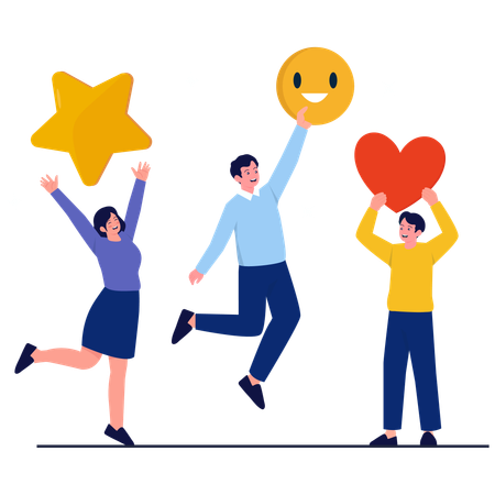Employees receive Joyful Feedback  Illustration