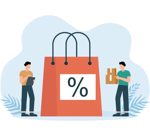 Employees receive shopping discount  Illustration