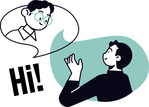 Employees saying hello  Illustration