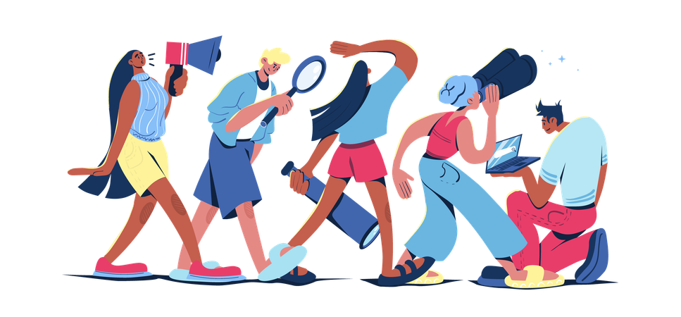 Employees searching for business opportunity  Illustration