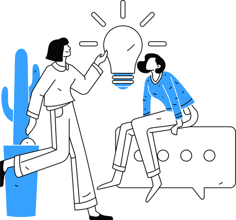 Employees sharing Business Ideas  Illustration