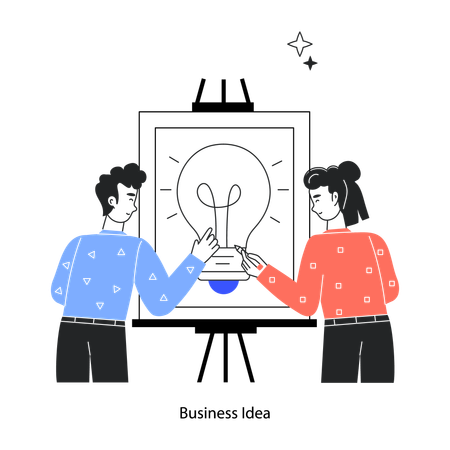 Employees Sharing Creative Ideas  Illustration