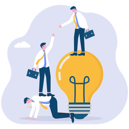 Employees sharing creative ideas  Illustration