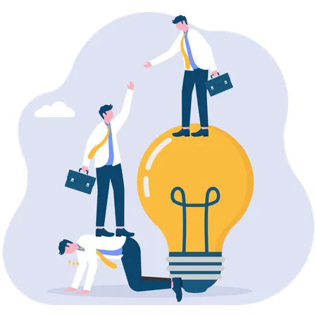 Employees sharing creative ideas  Illustration