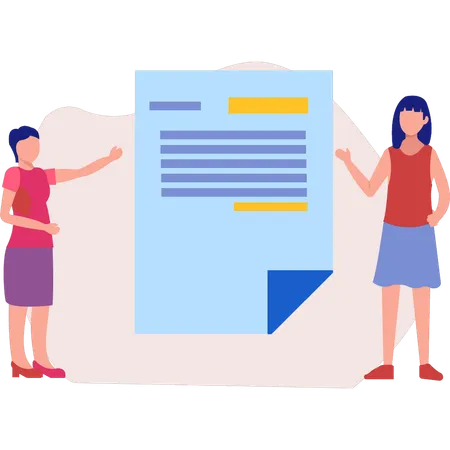 Employees showing about business document  Illustration