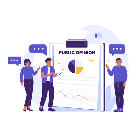 Employees showing  Public Opinion  Illustration