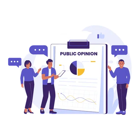 Employees showing  Public Opinion  Illustration