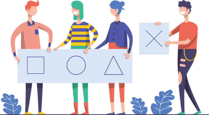 Employees solving problem  Illustration