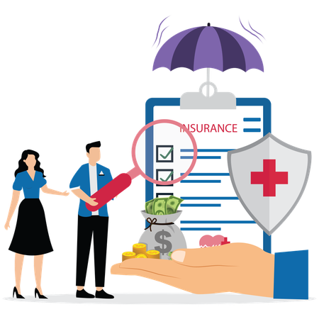 Employees taking Health insurance  Illustration