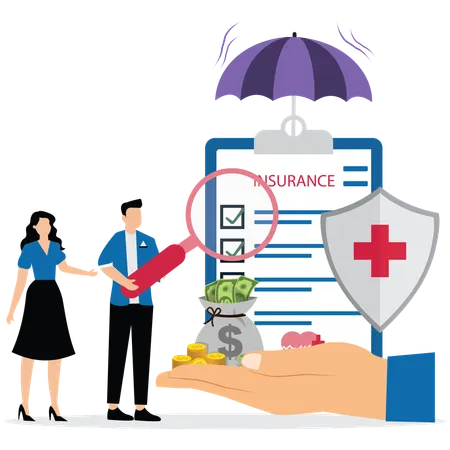 Employees taking Health insurance  Illustration