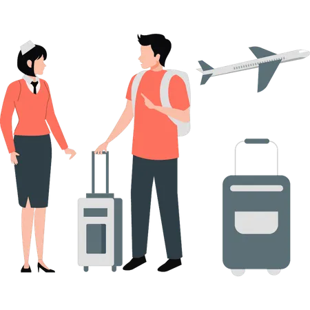 Employees talking about business trip  Illustration