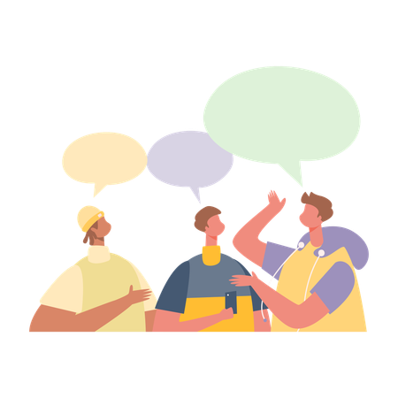 Employees talking to each other  Illustration