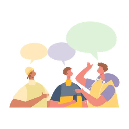 Employees talking to each other  Illustration