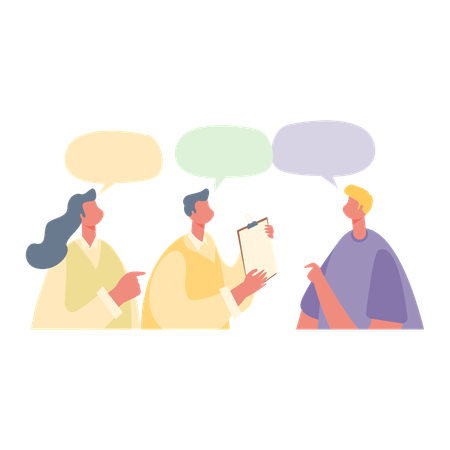 Employees talking to each other  Illustration