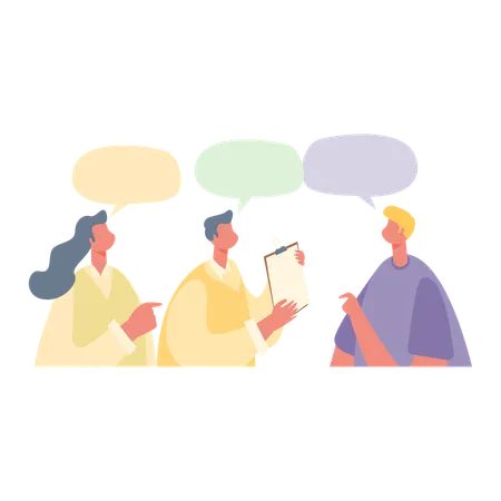 Employees talking to each other  Illustration