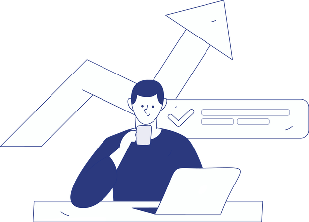 Employee's team work on solving business hurdles  Illustration
