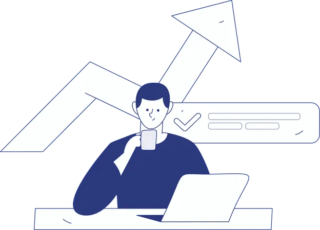 Employee's team work on solving business hurdles  Illustration