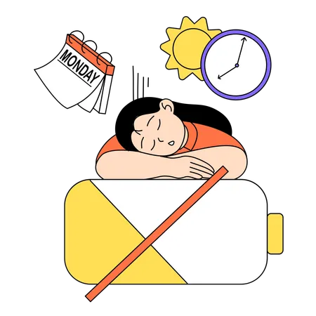 Employees tired at work  Illustration