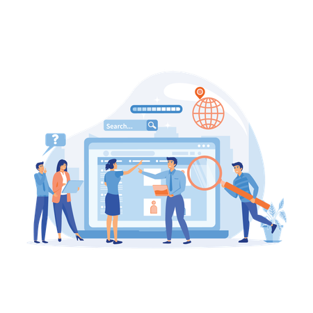 Employees trying to find job in market  Illustration