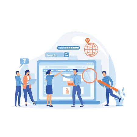 Employees trying to find job in market  Illustration