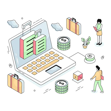 Employees viewing delivery schedule and stock analysis  Illustration