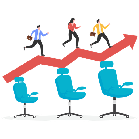 Employees with job promotion  Illustration