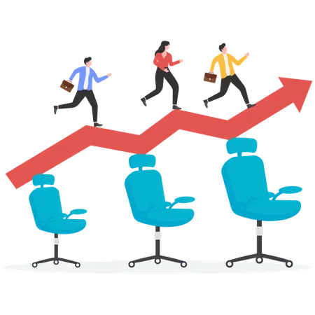 Employees with job promotion  Illustration