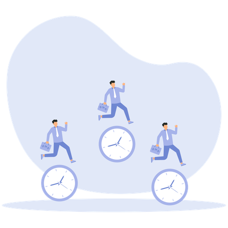 Employees work for business deadlines  Illustration