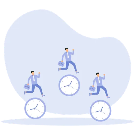 Employees work for business deadlines  Illustration