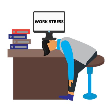 Employees work stress Illustration