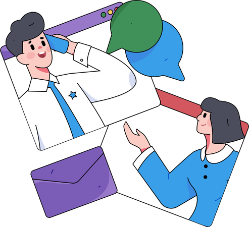 Employees work to achieve great results  Illustration