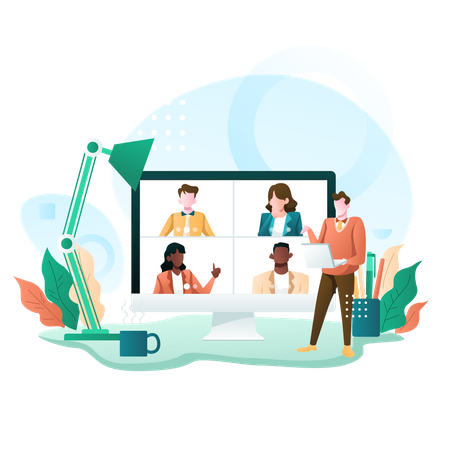 Employees Working From Home  Illustration