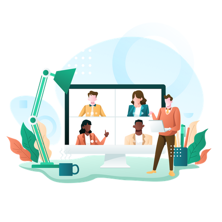 Premium Work From Home Illustration pack from Business Illustrations