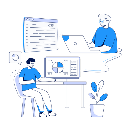 Employees working from home  Illustration