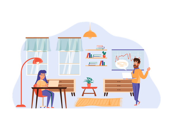 Employees working in office  Illustration