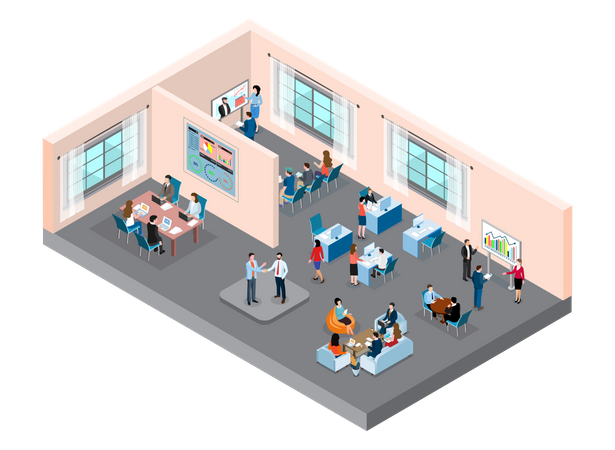 Employees working in office  Illustration