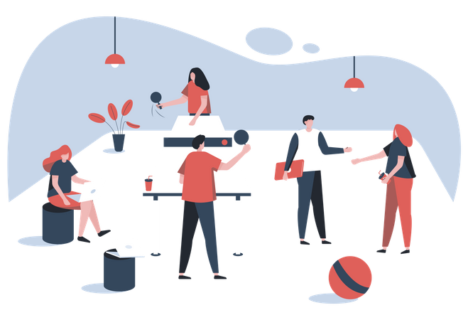 Employees working in office  Illustration