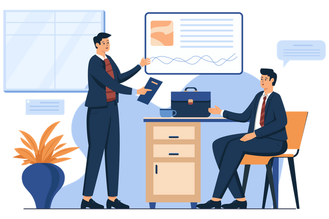 Employees working in office  Illustration