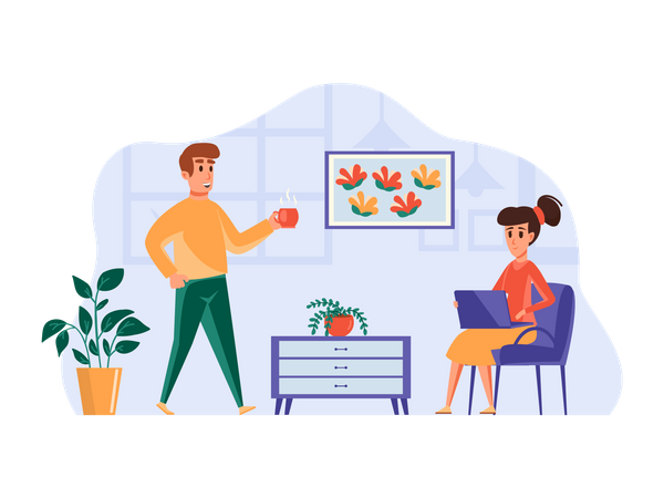 Employees working in office  Illustration