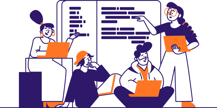 Employees working in office  Illustration