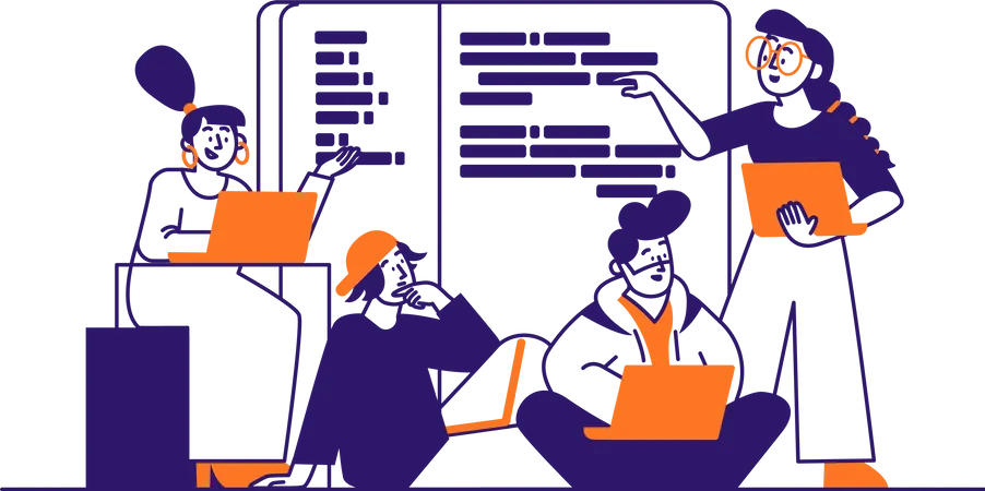 Employees working in office  Illustration