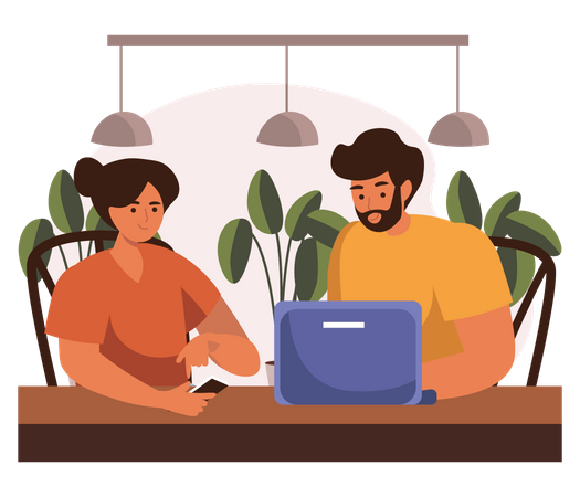 Employees working in office  Illustration