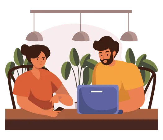 Employees working in office  Illustration