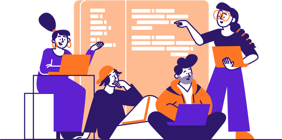 Employees working in office  Illustration