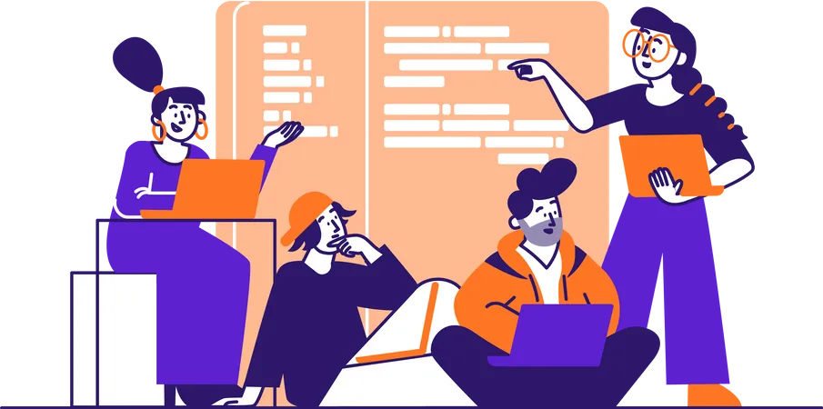 Employees working in office  Illustration